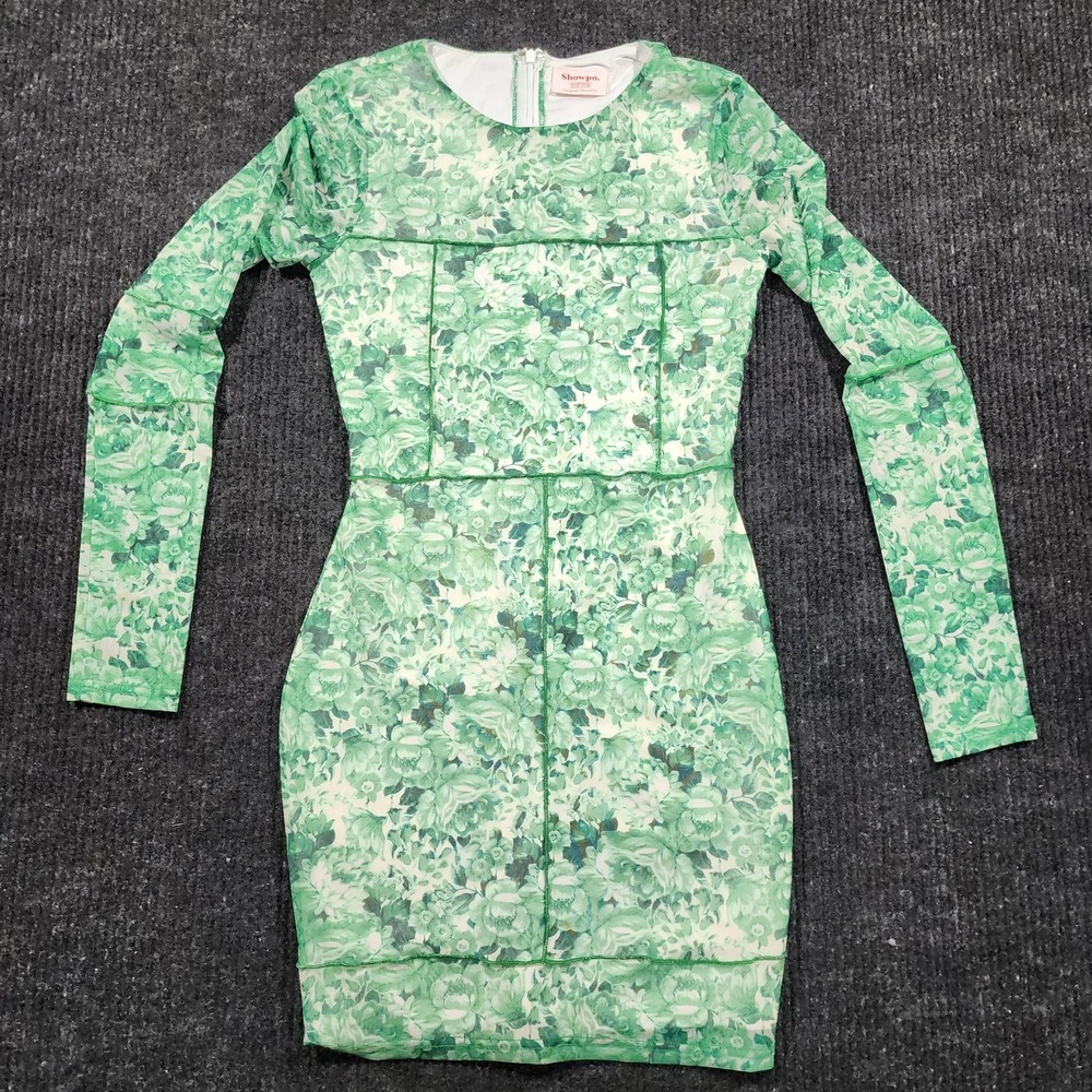 SHOWPO Long Sleeve Mesh Mini Dress Size US 10